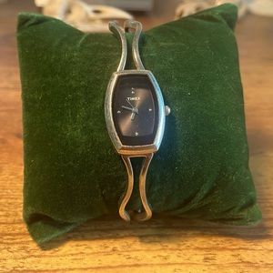 Timex silver sunburst watch